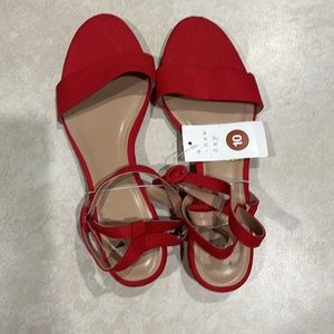 A New Day Red Strap Sandals NWT